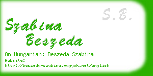 szabina beszeda business card